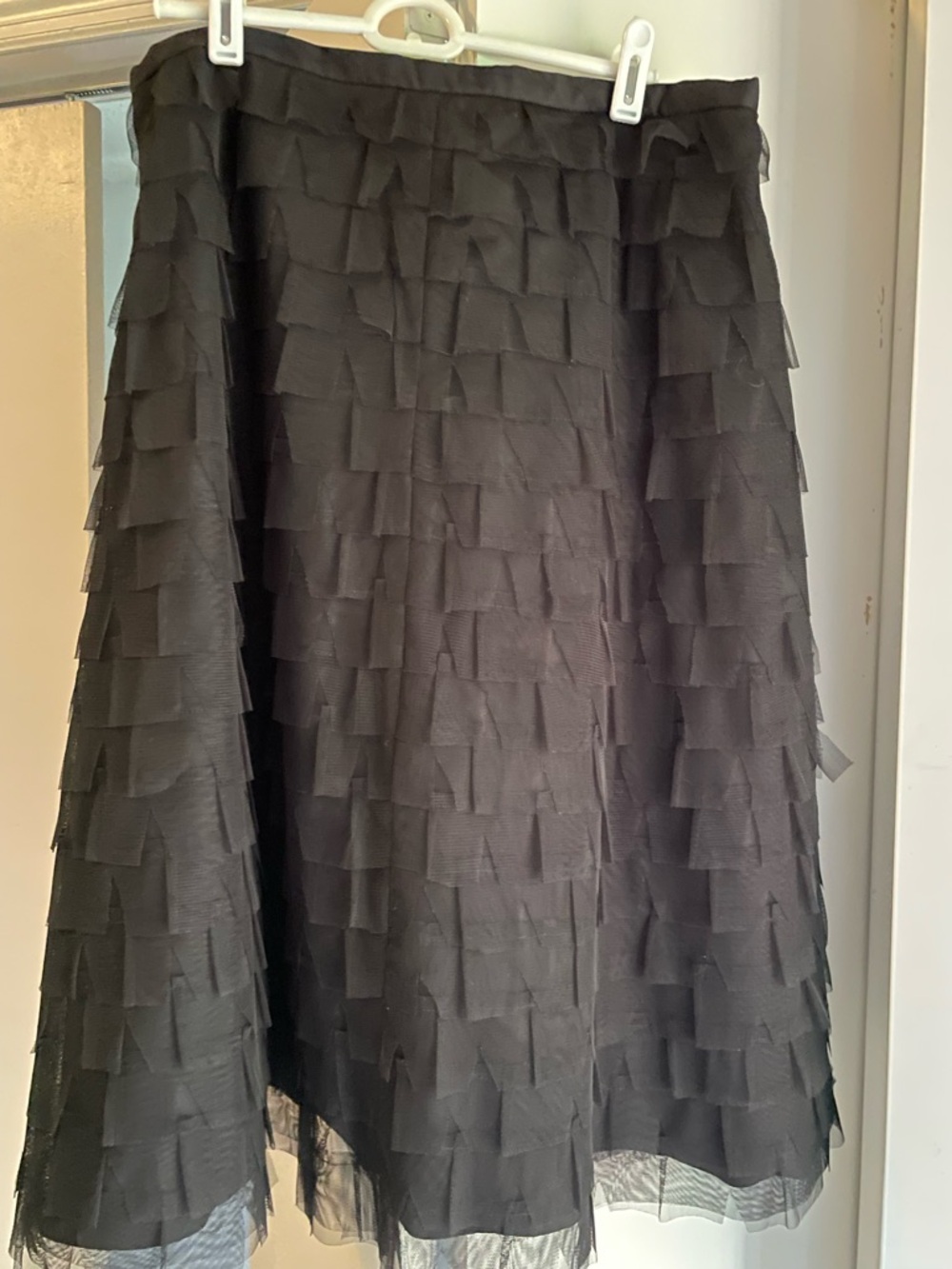 Black Layered A-Line Skirt